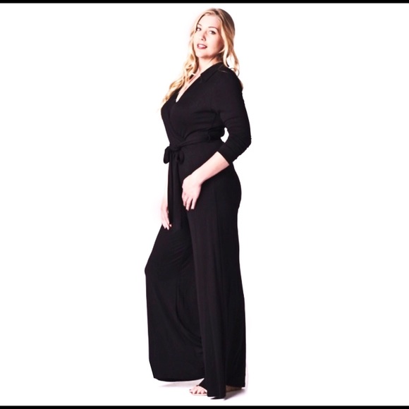 ð¥SOLD OUT!!ð¥Plus Size Mock Wrap Jumpsuit - Picture 3 of 4